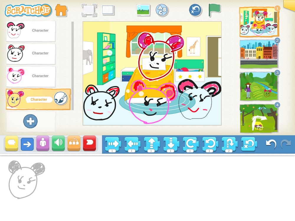 Kindergarten - We can use Scratch Jr to tell stories.